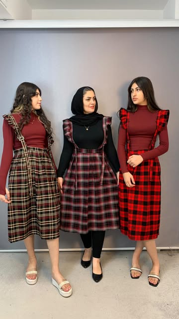 دامن ساسبندی چهارخونه ۸۰ سانتی